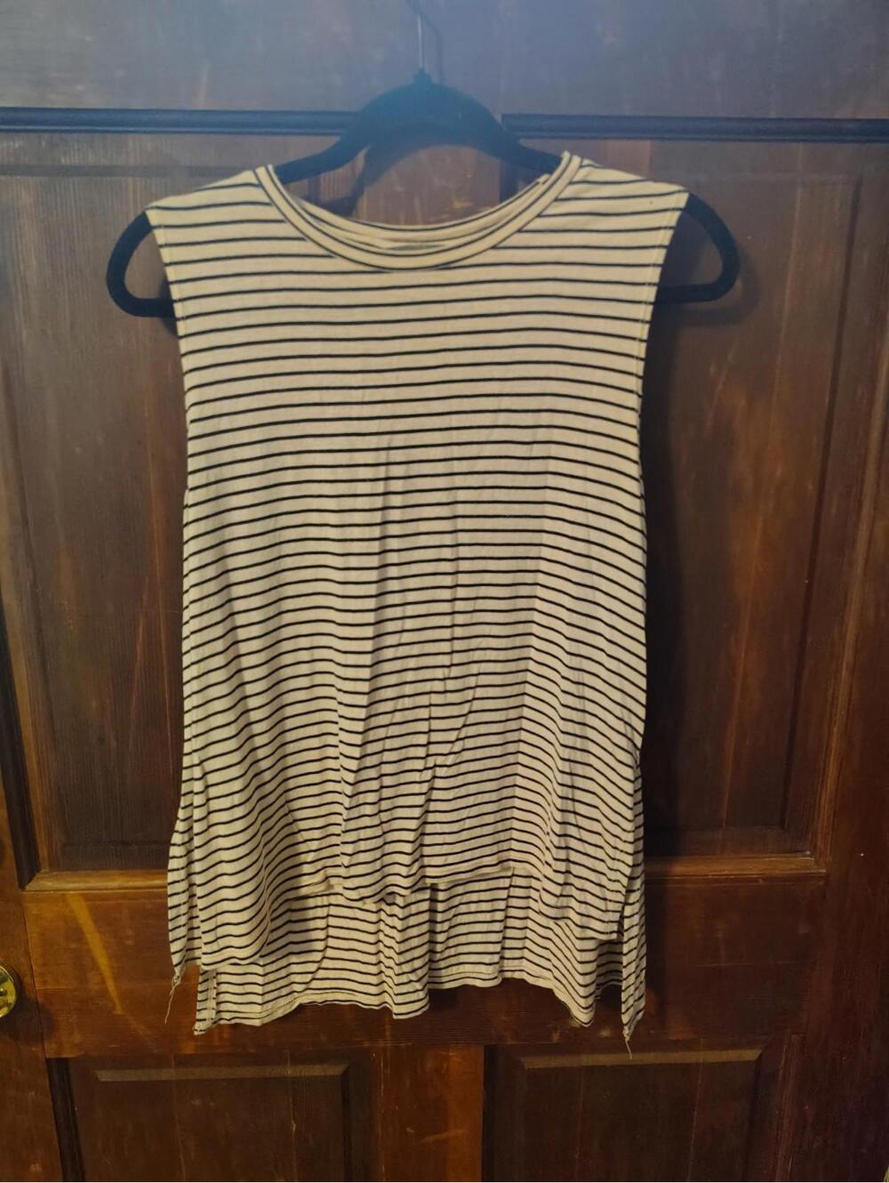 Billabong Beige Black Striped Tank Size Small